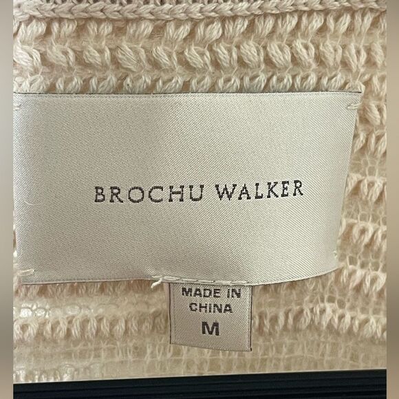 Brochu Walker Striped Cream and Gray Women's Sweater - Picture 2 of 5